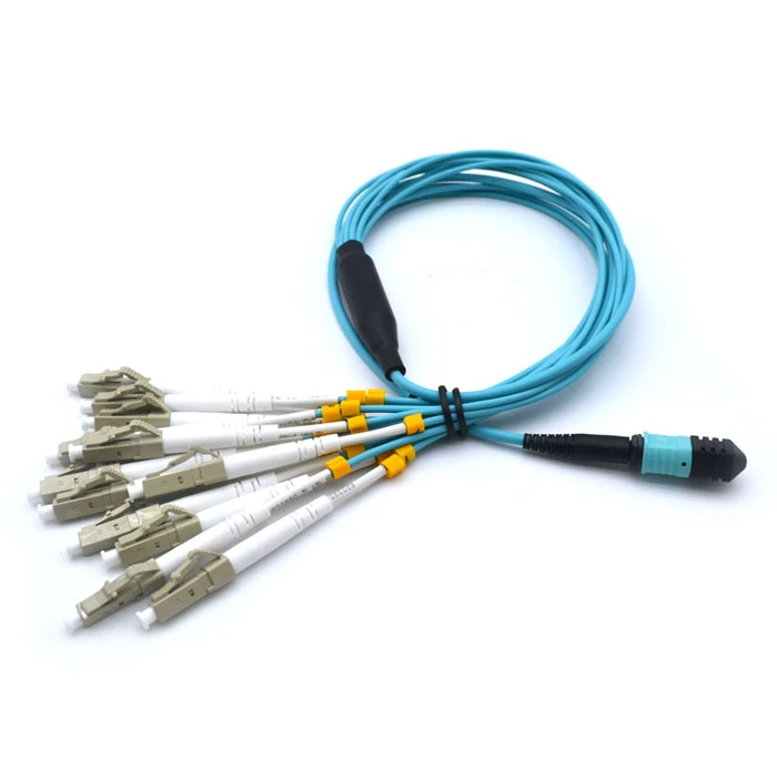 OM4   Multi-Fiber   100Gb   Multimode   50% 2f125   Fiber   Optical   Cable   MTP% 2fMPO   To   LC   Breakout   12   Fiber